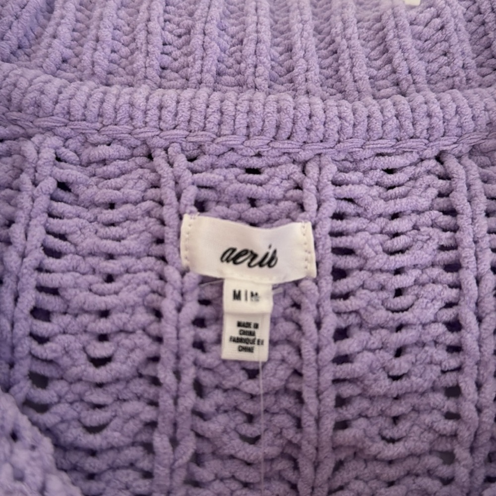 NWT Aerie Lavender Quarter-Zip Sweater - Picture 3 of 4